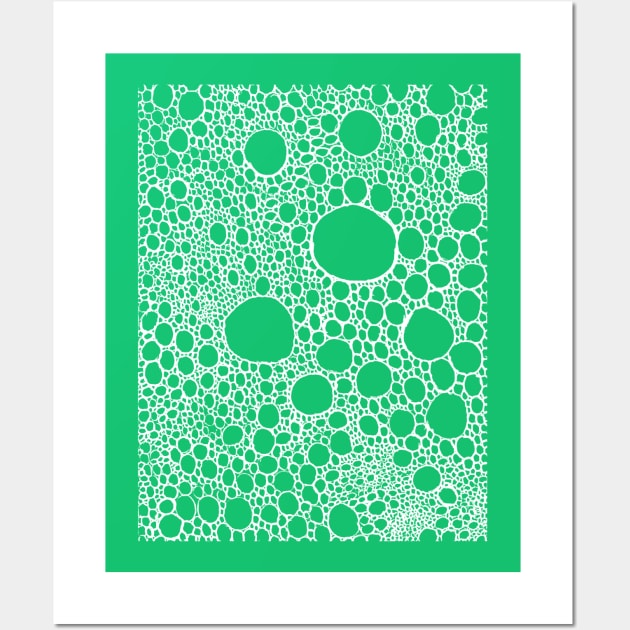 Dots pattern / circle pattern (white on green) Wall Art by Saputello